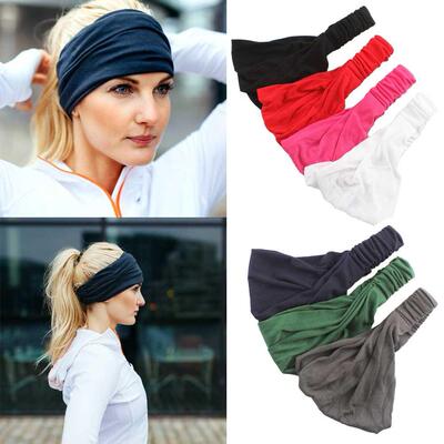 New Women Wide Sport Yoga Headband Stch Hairband Solid Elast