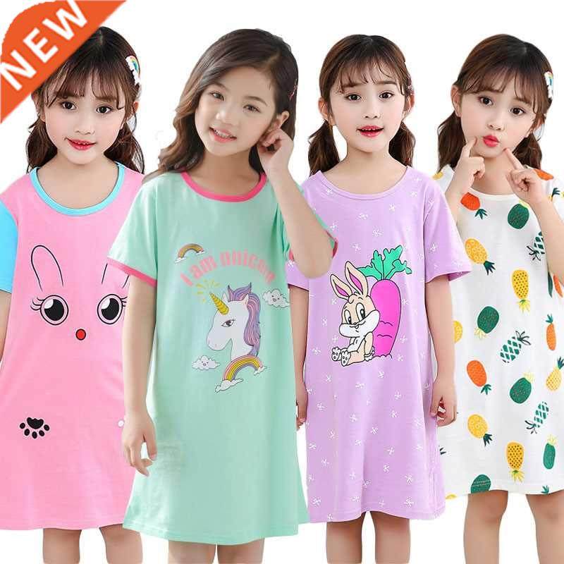 Unicorn Cotton Nightdress Little Teen Girl Pajamas Dresses C图片