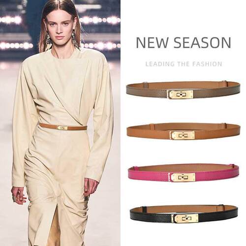 LuxuryGenuine Leather Women Waist Belt DesignerWomen Dress P