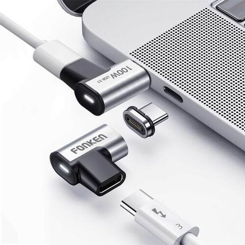For Macbook 100W 24-Pin Magnetic Type C Adapter USB C 3.1 Fa