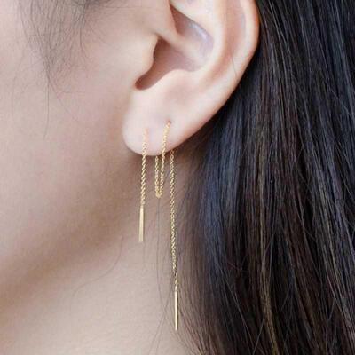 8cm Long Line Ear Threader Earrings Thread Dangle Chain Pull