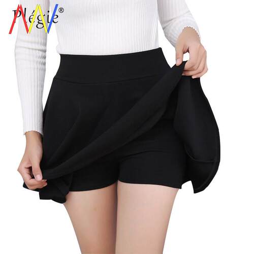 M-5XL Women Plus Size School Shorts Skirt Mini High Waist