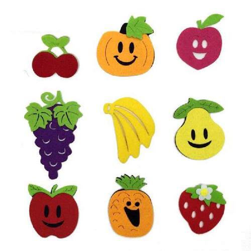 5pcs Fruits Cutting Felt Fabric Nonwoven Cloth Felts