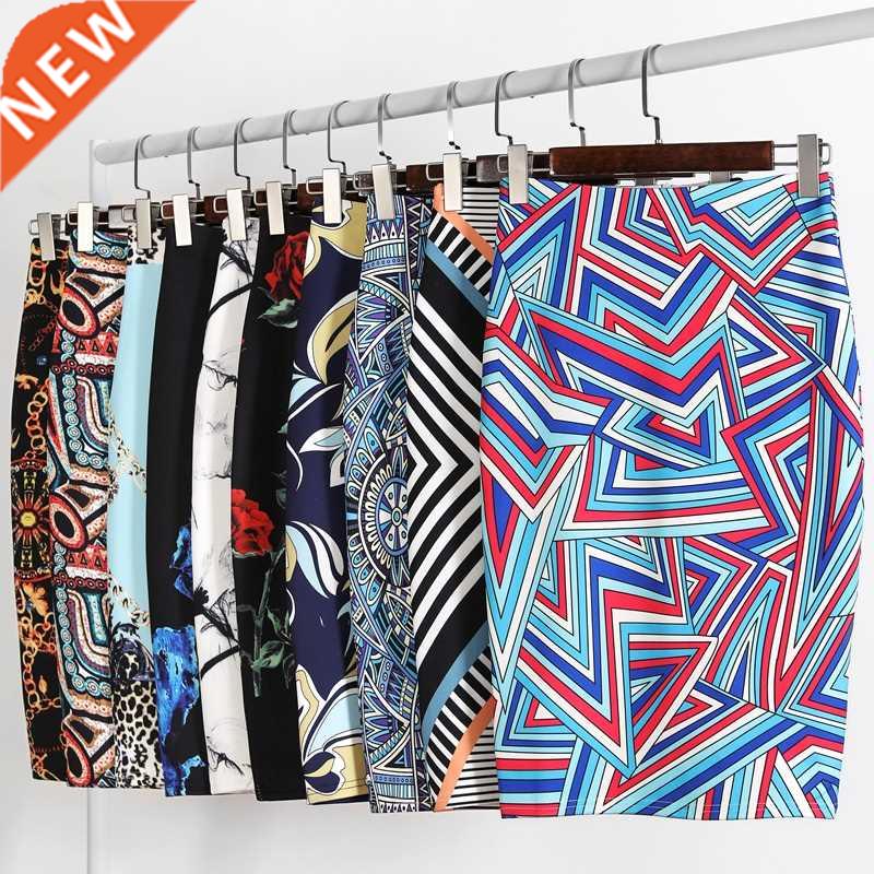 25 Models Summer Women Ladies Famous Pencil Skirt Print High