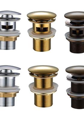 Brass Pop-up Drain Bathroom Basin Sink Drain Plugs Overflow