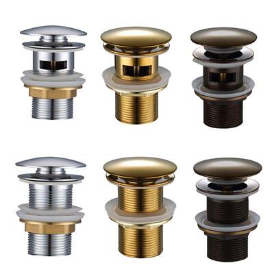 Brass Pop-up Drain Bathroom Basin Sink Drain Plugs Overflow