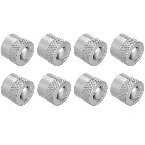 8pcs/set 8mm Valve Caps Metal Short Gasket Premium Tire Valv