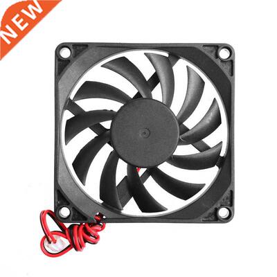 2-Pin 12V 80x80x10mm PC Computer CPU System Heatsink Brushle