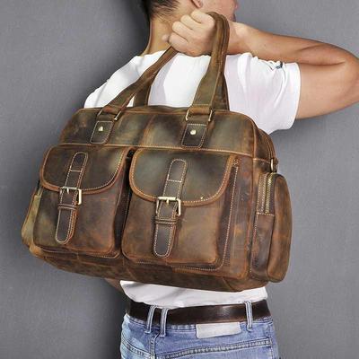 Crazy Horse Leather Fashion Business Briefcase Messenger Bag