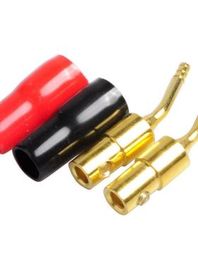 2-Pair 2mm Banana Plug Screw Type Audio Speaker Cable Connec