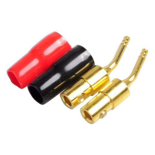2-Pair 2mm Banana Plug Screw Type Audio Speaker Cable Connec