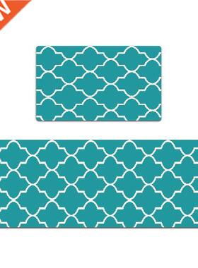 Geometry Door Mat Kitchen Carpets PU Leather Floor Mats