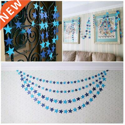 Colorful STAR Shaped Hanging Paper Garlands Flora String