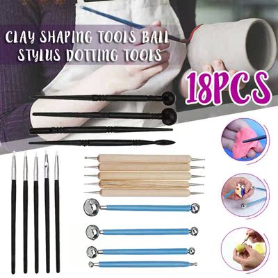 18pc Ceramics Clay Sculpture Polymer Tool Craft Sculpting