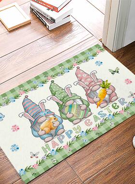 Easter Bunny Dwarf Egg Flower Doormat Entrance Floor Mat