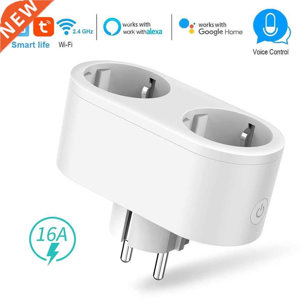 2 in 1 Mini Extenders Socket Dual Smart Wifi Plug Works with