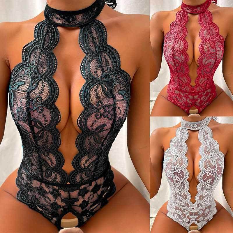 2022 Sexy Lingerie One Piece Bodysuit Women Push Up Bra Set