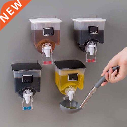 Wall-ounted Transparent Liquid Seasoning Tank Can Plastic