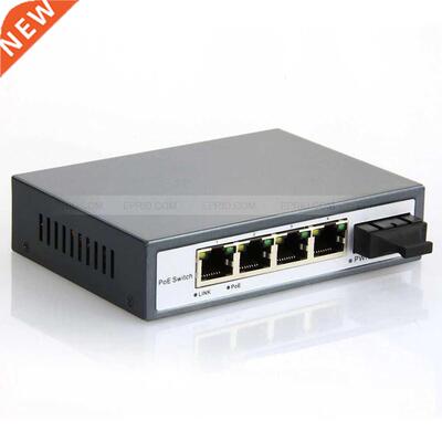 5 Port Gigabit Switch 1 SC Fiber 4 PoE Ports Power Adapter I