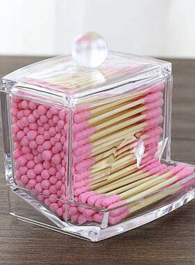 Acrylic Cotton Swabs Storage Holder Box Portable Makeup Cott
