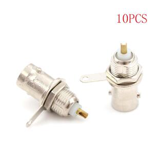 10 Pcs BNC Female Nut Bulkhead Solder RF Connector Adapters