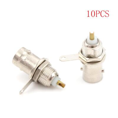 10 Pcs BNC Female Nut Bulkhead Solder RF Connector Adapters