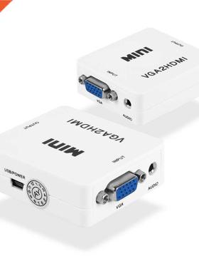 HDTV to computer Video Audio Mini Converter Box Adapter + 65