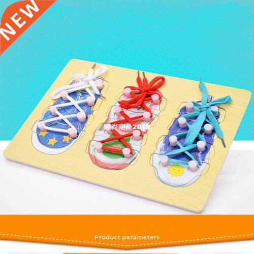 Shoelace Learn Tie Shoes Lace Teaching Toy Wooden Puzzles Ki