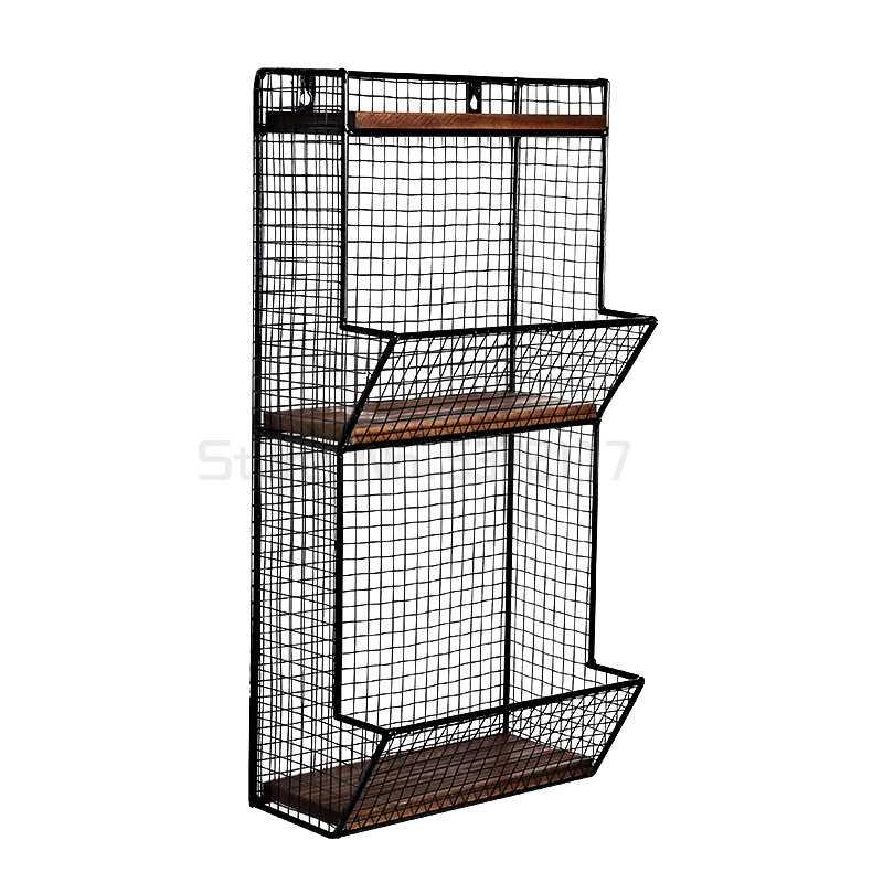 Creative Retro Solid Wood Wall Hanging Punch-Free Wrought