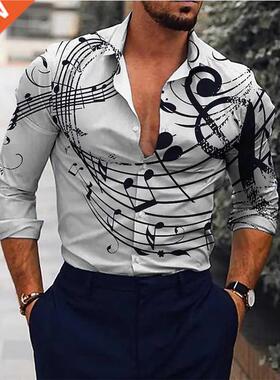 Social Fashion Men Shirts Casual Turn-down Collar Buttoned S