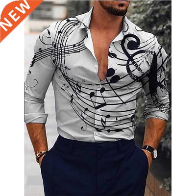 Social Fashion Men Shirts Casual Turn-down Collar Buttoned S