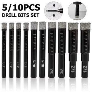 5/10pc Dry Diamond Drill Bit Round Shank Masonry Core Drill