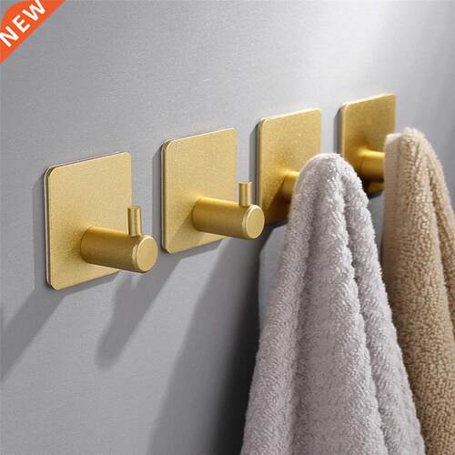 4pcs Space Aluminum Self Adhesive Door Hooks Bathroom Towel