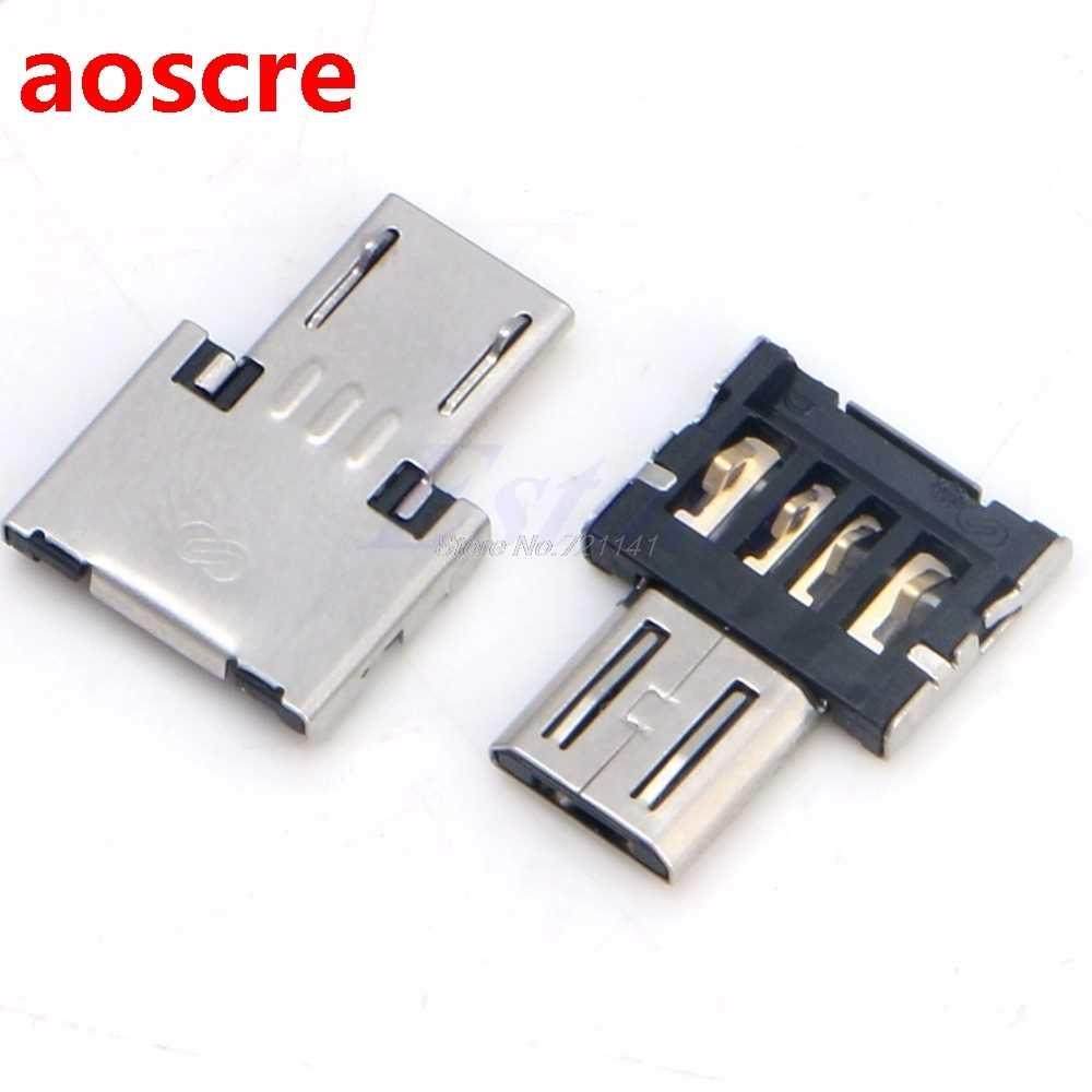 2Pcs USB Micro Male to USB Female OTG Adapter Converter For