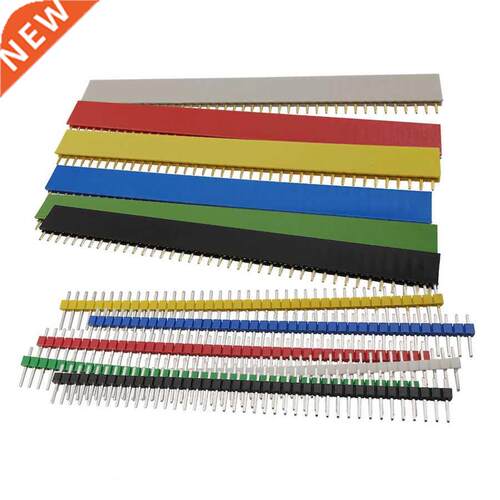 5Pairs 40 Pin 1x40 Pin 2.54mm Single Row Male Female Colorfu