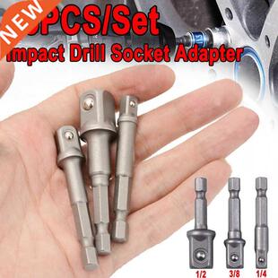 1/3PCS Electrc Drll Socket Adapter Hexagonal Shank Square