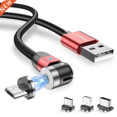 Loveby 540o Rotte Mgnetic Phone Cble Micro USB Type C Ch