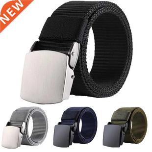 2022 New Men's Belt Fashion Black Nylon Outdoor Metal Autom