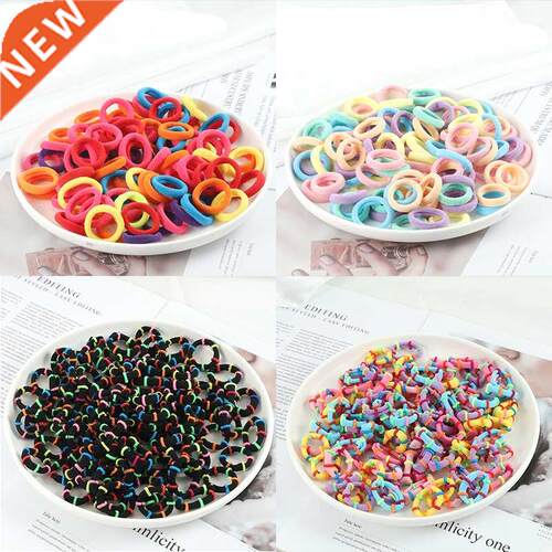 100pcs/Set Girls Colorful Nylon Hair Bands Children tail Hol