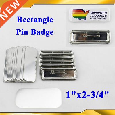 Square 25x70mm 100 Sets Pin Back Metal Button Supply