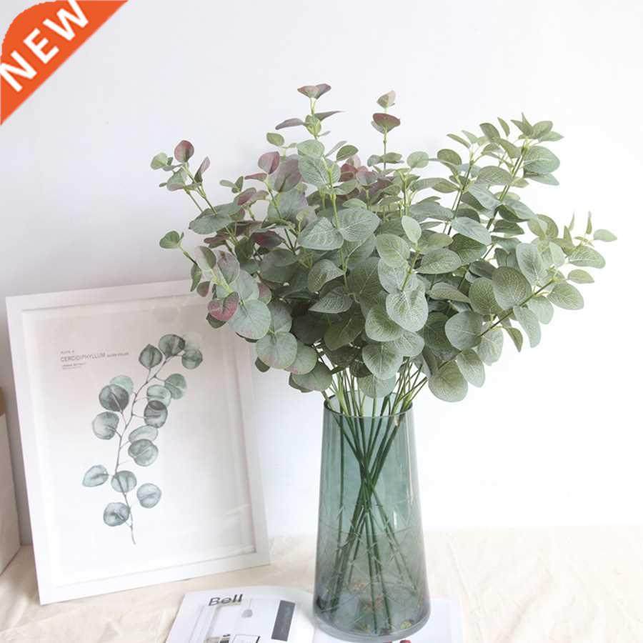 Artificial Leaves Branch Retro Green Silk Eucalyptus Leaf fo