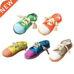 Pet Dog Chew Toys for Cleaning Teeth Puppy Dog Canvas Shoes