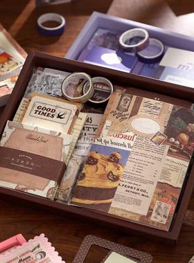 2022 New Journal Diary Notebook Set 155pcs Retro Scrapbookin