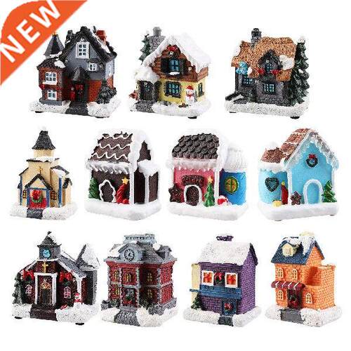 Resin Christmas Village House with Warm LED Light Holiday