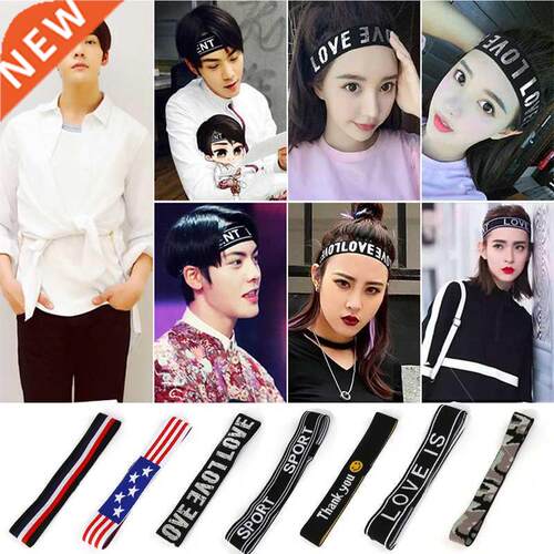 -4cm width Fashion men Sports Yoga Elastic Hair Bands Scrun