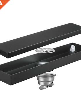 Black Rectangular Floor Drain Stainless Steel Anti-Odor Floo