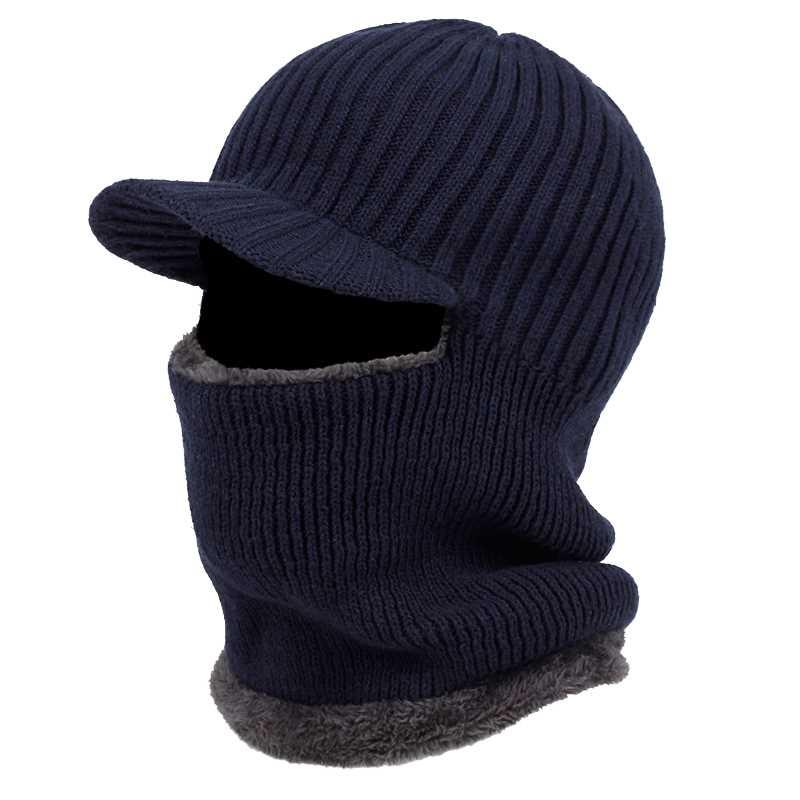 2022 new hooded wool cap riding windproof cold hat plus velv