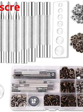 Leather Snap Fasteners Kit,Metal Snaps With Setting Tools Fo