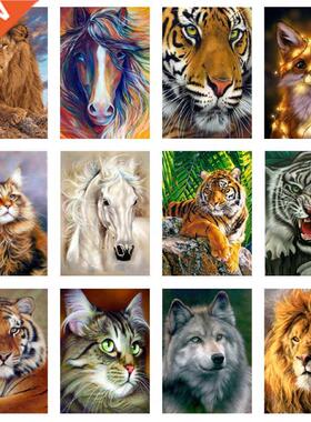 Diamond Painting Animal Tiger Cat Lion 5D DIY Diamond Embroi