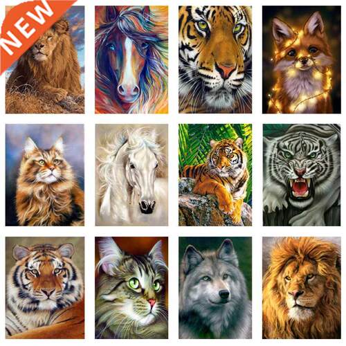 Diamond Painting Animal Tiger Cat Lion 5D DIY Diamond Embroi